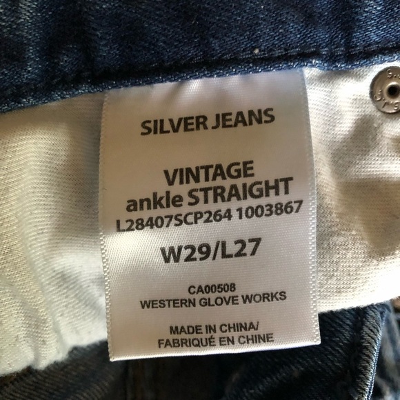 Silver Jeans Vintage Ankle Straight Size 29 Distressed with Holes - Picture 10 of 12